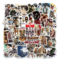 Attack on Titan Anime Stickers 50PCS for Luggage, Water Cup, Phone, Laptop, Car, Scooter, Refrigerator Decoration (ONLINE ORDER ONLY)