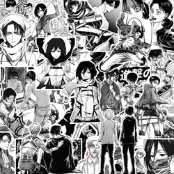 10/30/70pcs Black White Anime Attack on Titan Stickers for Kids DIY Laptop Skin Phone Cool Cartoon Graffiti Sticker Wholesale (ONLINE ORDER ONLY)
