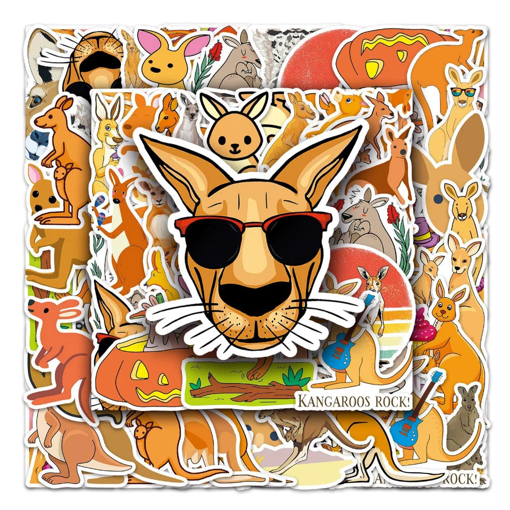 10/50Pcs Kangaroo Stickers Planner Decoration DIY /hand Book Diary Journal Stationery Animal Sticker Kawaii Stickers (ONLINE ORDER ONLY)
