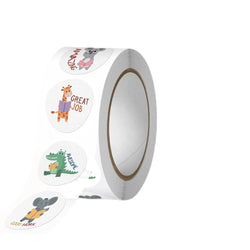 100-500pcs Round 1inch Cartoon Animal stickers for kids Teacher Reward Encourage Sticker Office Stationery (Online Order Only)