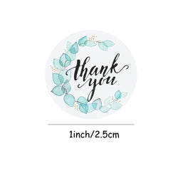 500pcs/roll Flowers Thank You Sticker Labels Round Reward Stickers Wedding Party Decor Envelope Seals Stickers Stationery (Online Order Only)