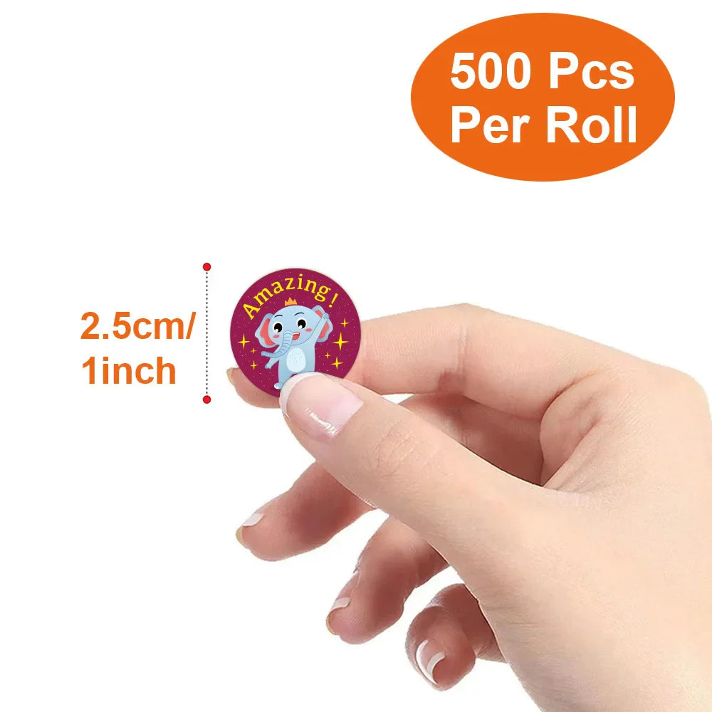 100-500pcs Reward Label Cartoon Animal Sticker Thank You Cute Game Sticker DIY Gift Sealing Label Decoration Supple (ONLINE ORDER ONLY)
