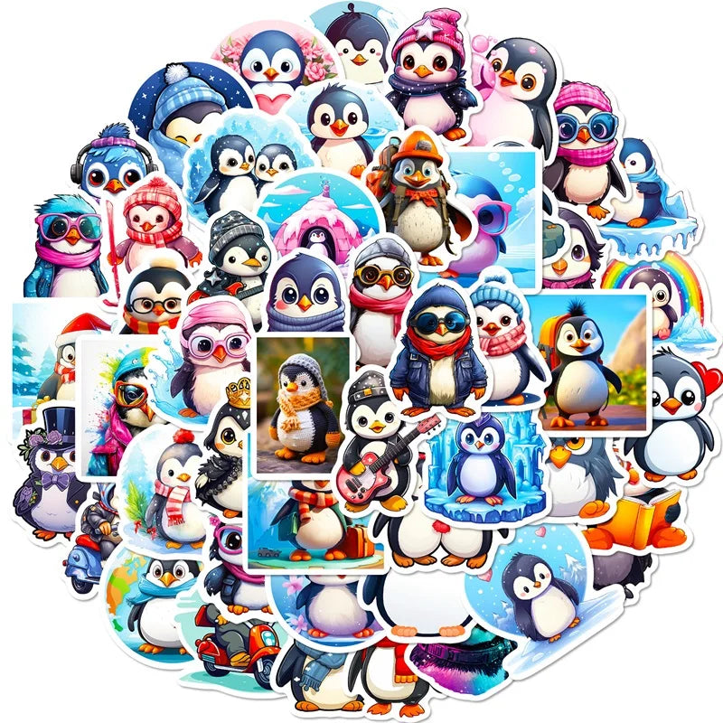 10/30/50PCS Cute Penguin PVC Sticker Aesthetic DIY Children's Decoration Scrapbooking Japan Stationery School Supplies for Kids (ONLINE ORDER ONLY)
