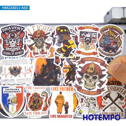 20/30/50Pieces Firefighter Style Decals Fire Guard Fireman Funny Stickers for Helmet Luggage Motorcycle Car Phone Laptop Sticker (Online Order Only)