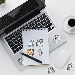 10/30/50PCS Silly Husky Stickers Cute Dog Meme Graffiti Toy Cartoon DIY Decoration Laptop Phone Guitar Car Bike Skateboard Decal (ONLINE ORDER ONLY)