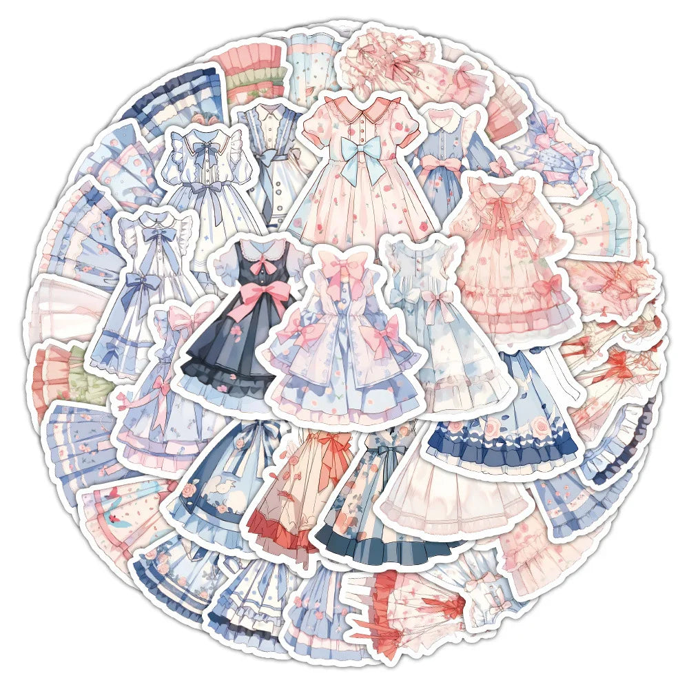 Kawaii Anime Lolita Stickers Cute Cartoon Decals for Laptop Guitar Phone Suitcase (Online Order Only)