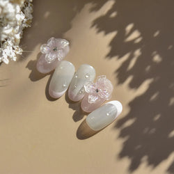 Vigour Crystal Flower Peach Blossom Garden Springtime Petal Self Adhesive Nail Art Stickers Chic Jelly Rhinestone Manicure Decal (ONLINE ORDER ONLY)