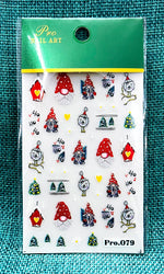 5D Embossed Gingerbread Man Nail Art Sticker Cute Christmas Winter Santa Claus Snowflake Elk Engraved Slider Manicure Decoration (ONLINE ORDER ONLY)