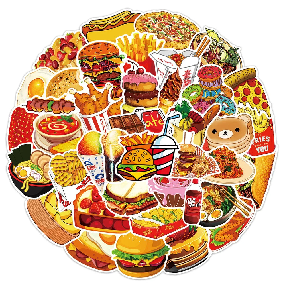 10/25/50pcs Bread Food and Tasty Meals Sticker Packs (Online Order Only)