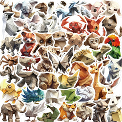 58pcs Origami Aanimal Stickers for Kids Boys Girl Baby Toys Shower Wall Decal For Notebook Water Bottle Luggage Laptop Phone (ONLINE ORDER ONLY)