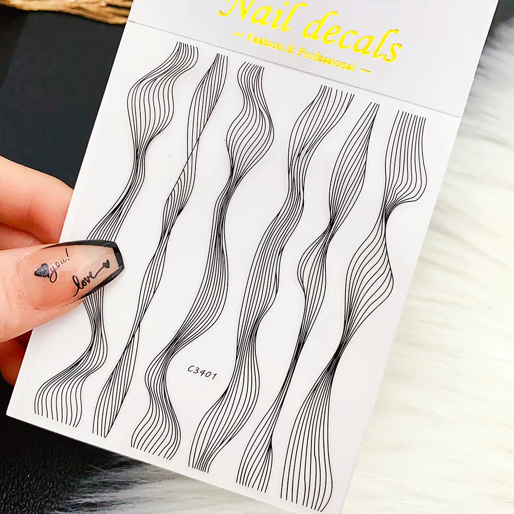 1PC Heart Love Design 3D Nail Art Sticker English Letter Self-Adhesive Slider Valentine's Day DIY Manicure Tips Accessories Tool (ONLINE ORDER ONLY)