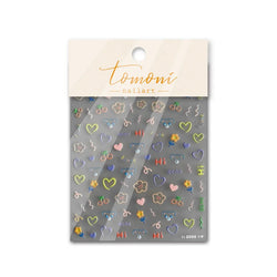 Cute Graffiti Cartoon Line Cherry Bear Cat Flower Bouquet Fish Boys Girls Strawberry Reliefs Nail Art Stickers Manicure Decals (ONLINE ORDER ONLY)