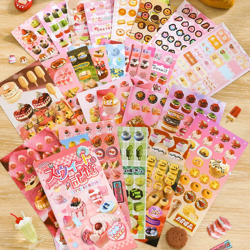 25 Pages Ins Retro Cute Food Cake Decorative Stickers Book Scrapbooking Phone Case DIY Journal Collage Material Sticker Gift (ONLINE ORDER ONLY)