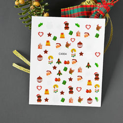 Christmas Greenery Nail Stickers Xmas Holly Animal Penguin Candy Winter Sliders Decor 2024 Holiday Decals Manicure Tips Foils *& (ONLINE ORDER ONLY)