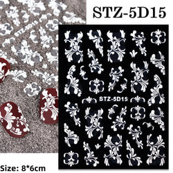 5D Embossed Gingerbread Man Nail Art Sticker Cute Christmas Winter Santa Claus Snowflake Elk Engraved Slider Manicure Decoration (ONLINE ORDER ONLY)