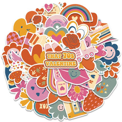 Cute Valentine Cartoon Stickers for Laptop, Luggage, Skateboard, Kid Toys - 10/30/48PCS (ONLINE ORDER ONLY)