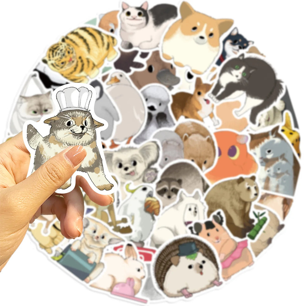 50PCS Mixed Animals Rabbit Panda Cat Sticker Aesthetic DIY Korean Stationery Decoration Scrapbooking School Supplies (ONLINE ORDER ONLY)