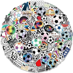 50PCS New Cool Popular Cartoon Football Sports Stickers Pack Skateboard Guitar Decoration DIY Laptop PVC Graffiti (Online Order Only)