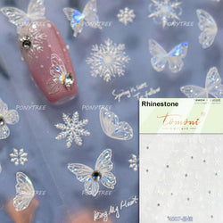Colourful Butterfly Delicate Anmials Adhesive Nail Art Stickers Dreamy Winter Snowflake Rhinestone Manicure Decals Nail Supplies (ONLINE ORDER ONLY)