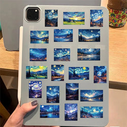 10/30/50PCS Cartoon Starry Sky Paint PVC Sticker Aesthetic Decoration Scrapbooking Sketchbook Korean Stationery School Supplies (ONLINE ORDER ONLY)