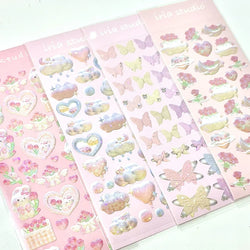 Cute Star Moon Rose Series Laser Stickers Hand Account Idol Card DIY Material Decorative Sticker Personalized Korean Stationery (ONLINE ORDER ONLY)