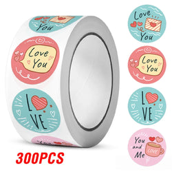 100-500pcs  New Cartoon I LOVE YOU Love Valentine Day Sticker Wedding Gift Packaging Labels Love Scrapbooking Diy Label Stickers (ONLINE ORDER ONLY)