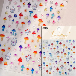 Cute Colored Mushrooms Water Bubbles Umbrella-shaped Plant Various Shapes Fungi Lovely Adhesive Nail Art Stickers Manicure Decal (ONLINE ORDER ONLY)