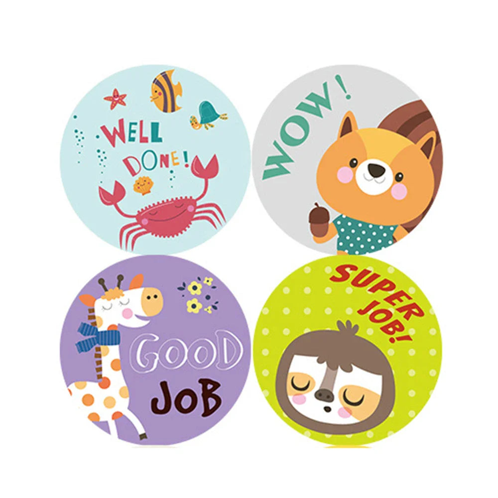 100-500pcs Animals Stickers Reward Stickers for Kids School Reward Students Teachers Cute Decoration Gift Box Sticker Label (ONLINE ORDER ONLY)