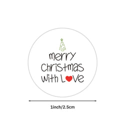 100-500Pcs White Merry Christmas Label Stickers for Card Gift Package Wrapping Festival Party Baking Small Business 1inch (Online Order Only)