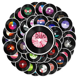 10/30/50pcs Cool Music Record Band Stickers Waterproof Cartoon Decals Laptop Notebook Motorcycle Car Decoration Sticker Kids Toy (Online Order Only)
