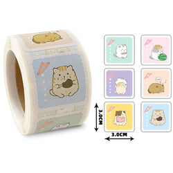 300pcs/Roll Cute Animal Motivational Stickers for Kids Reward & Self-Adhesive Labels for Elementary Students Stationery Stickers (ONLINE ORDER ONLY)