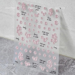 Colourful Daisy Pink Coreopsis Cosmos Persian Chrysanthemum Flower Garden Adhesive Nail Art Decoration Stickers Manicure Decals (ONLINE ORDER ONLY)