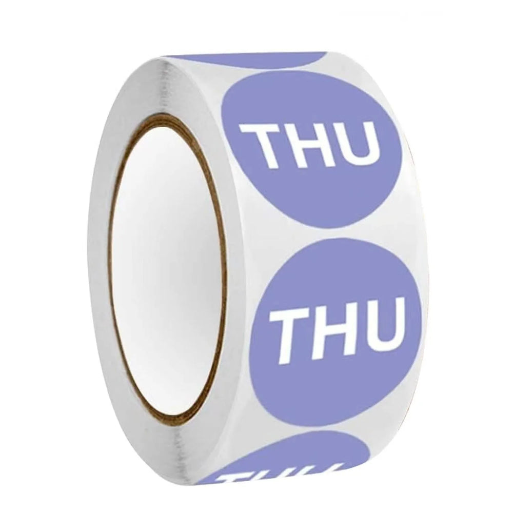500Pcs/1 Rolls 2.5cm Packaging Weekly Stickers English Color Date From Monday to Sunday Stationery Sticker (ONLINE ORDER ONLY)