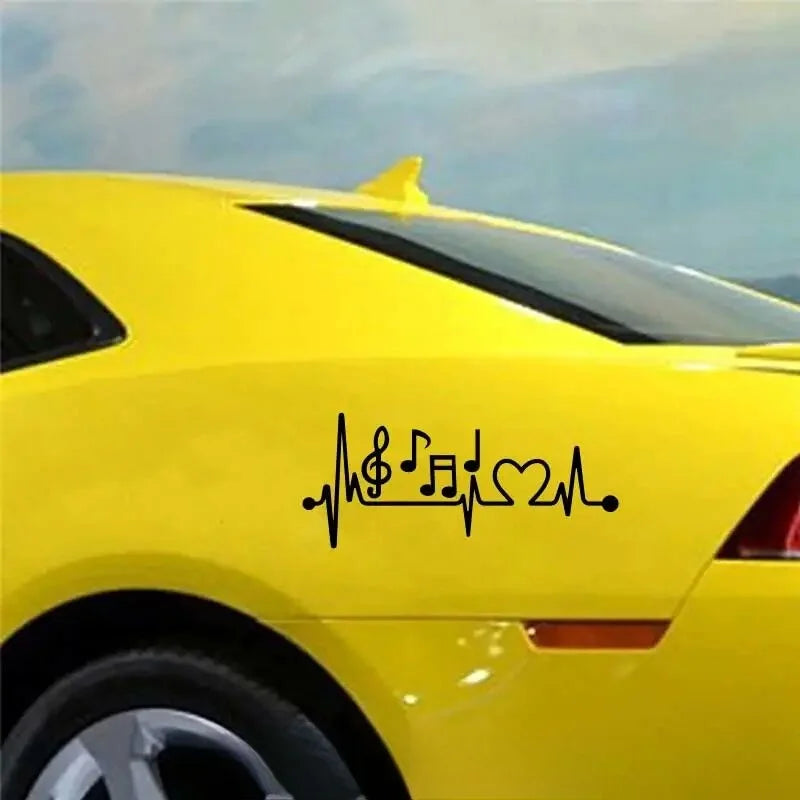 Heartbeat Music  Stickers， Car Styling Decoration Car Accessories Waterproof Vinyl Decal (ONLINE ORDER ONLY)