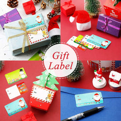 500pcs/roll Christmas Stickers Scrapbooking Photo Album Embellishments Christmas Decoration Gift Series Rectangle Sealing label (Online Order Only)