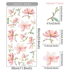 Boho Flower Botanical Wall Decals Vinyl Stickers for Nursery Kids Room Decor (Online Order Only)
