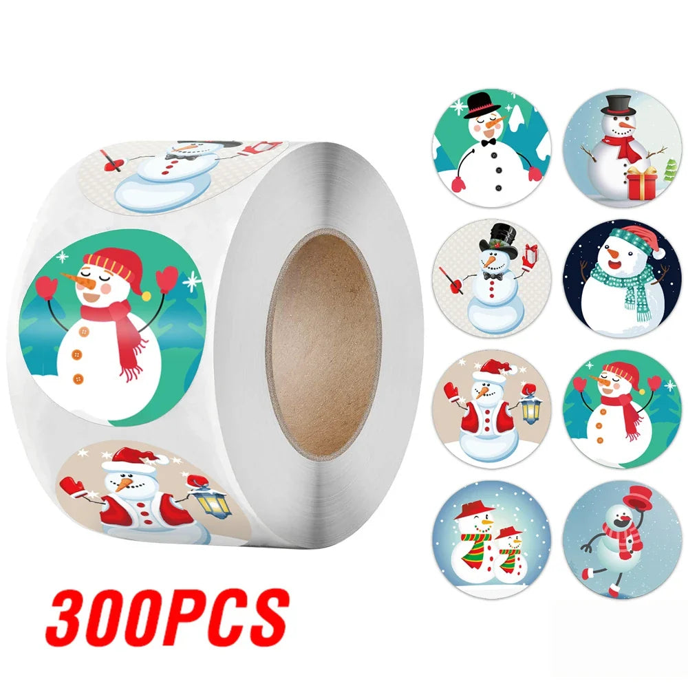 100-500Pcs Merry Christmas Stickers Xmas Envelope Seal Stickers for Christmas Decoration, Wedding Party, Holiday Gift Package (ONLINE ORDER ONLY)