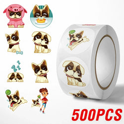 100-500pcs Reward Sticker Cartoon Dog Pattern Encouragement Stickers For Students Teachers Cute Animals Stationery Stickers (ONLINE ORDER ONLY)