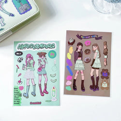 Korean ins Sweet Cool Girl Sticker Diary Scrapbooking DIY Album Decoration Sticker Aesthetic Stationery Art Supplies Personalizd (ONLINE ORDER ONLY)