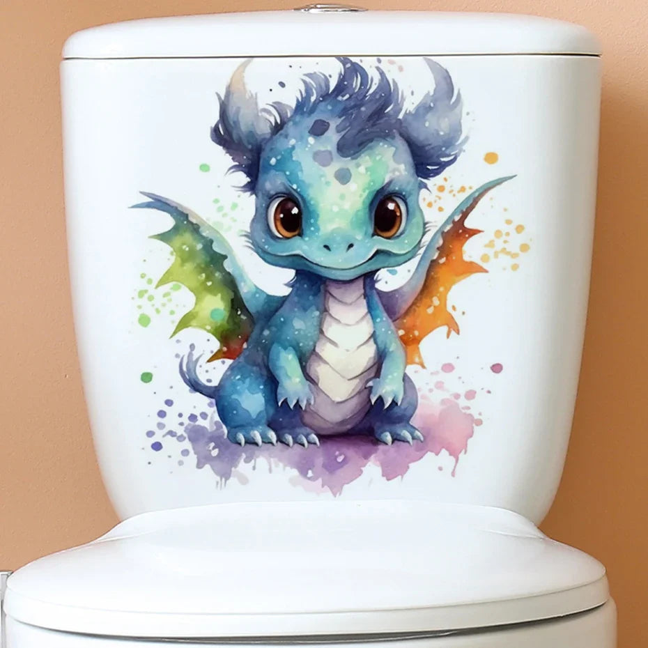 Dinosaur Toilet Stickers Animal Decals for Bathroom Decor (Online Order Only)