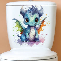 Dinosaur Toilet Stickers Animal Decals for Bathroom Decor (Online Order Only)