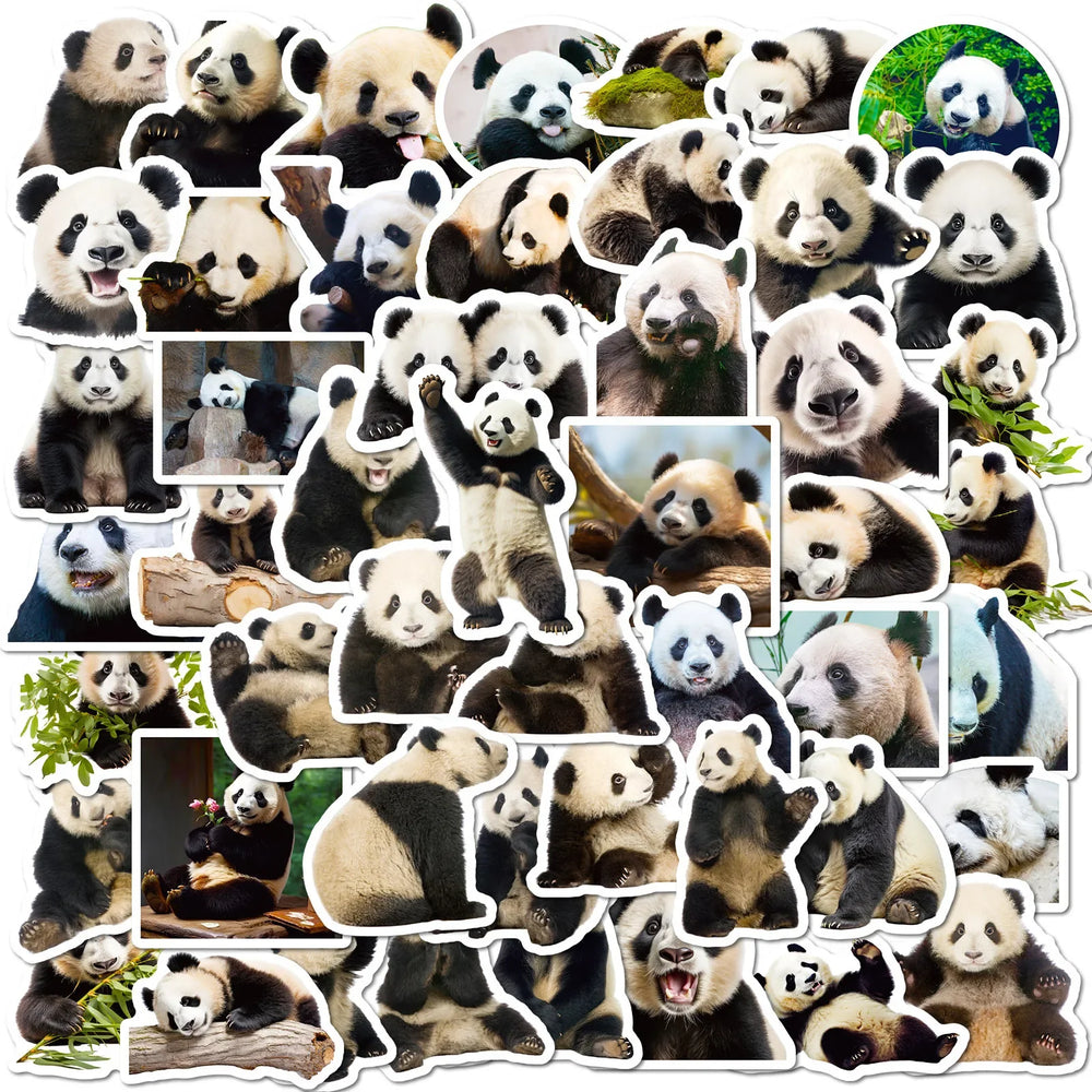 50Pcs Cute Panda Graffiti Stickers for Helmet, Wall, DIY Decoration (Online Order Only)