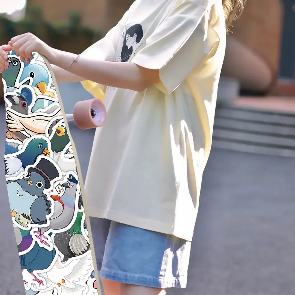 10/60pcs Cartoon Pigeons Animal Stickers Graffiti Decals DIY Luggage Laptop Tablet Notebook PVC Sticker for Kids Classic Toys (ONLINE ORDER ONLY)