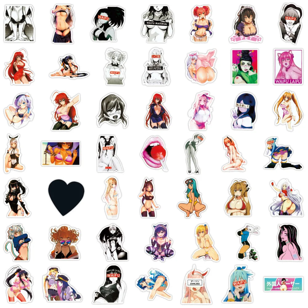 50/100Pcs Sexy Girl Hentai Waifu Bunny Girl Anime Sticker Bicycle Guitar Suitcase Notebook Motorcycle Graffiti Stickers Gift (ONLINE ORDER ONLY)
