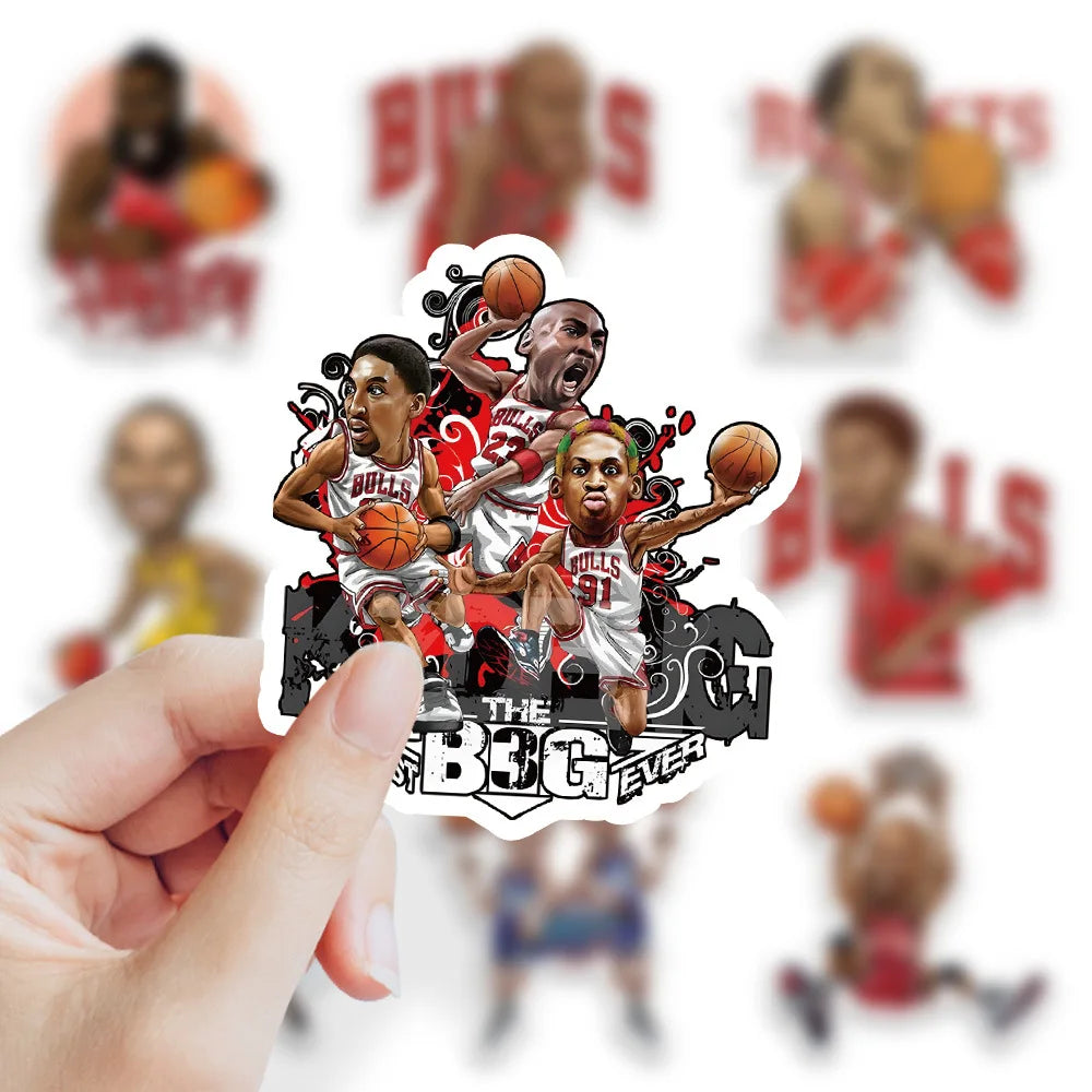 10/30/50PCS New Basketball Star Sticker Cartoon Graffiti iPad Helmet Car Water Cup Guitar DIY Scrapbook Toy Decoration Wholesale (Online Order Only)