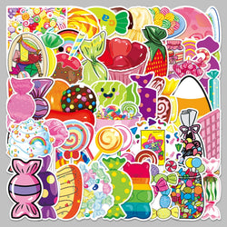 50pcs Cartoon Candy Graffiti Stickers for Helmet, Wall, DIY Decoration (ONLINE ORDER ONLY)