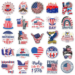 10/50Pcs American Flag Independence Day Cool Stickers Laptop Guitar Luggage Phone Waterproof Graffiti Sticker Decal Kid Toys (ONLINE ORDER ONLY)