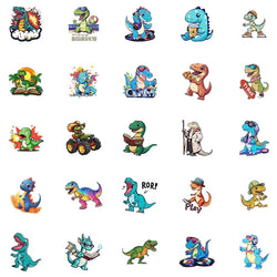 10/30/50PCS Kawaii Fashion Dinosaur Sticky PVC Sticker Aesthetic Stationery DIY Decoration Scrapbooking School Supplies for Kids (ONLINE ORDER ONLY)