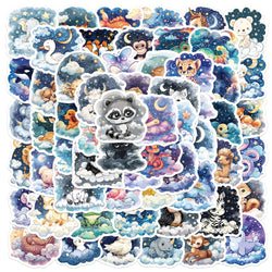 Kawaii Cartoon Animal Starry Sky Stickers for Kids - 10/30/50pcs (ONLINE ORDER ONLY)