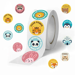 500pcs Reward Encouraging Motivational Phrases Animal Sticker Kindergarten School Students Child Teacher Cartoon Cute Sticker (ONLINE ORDER ONLY)